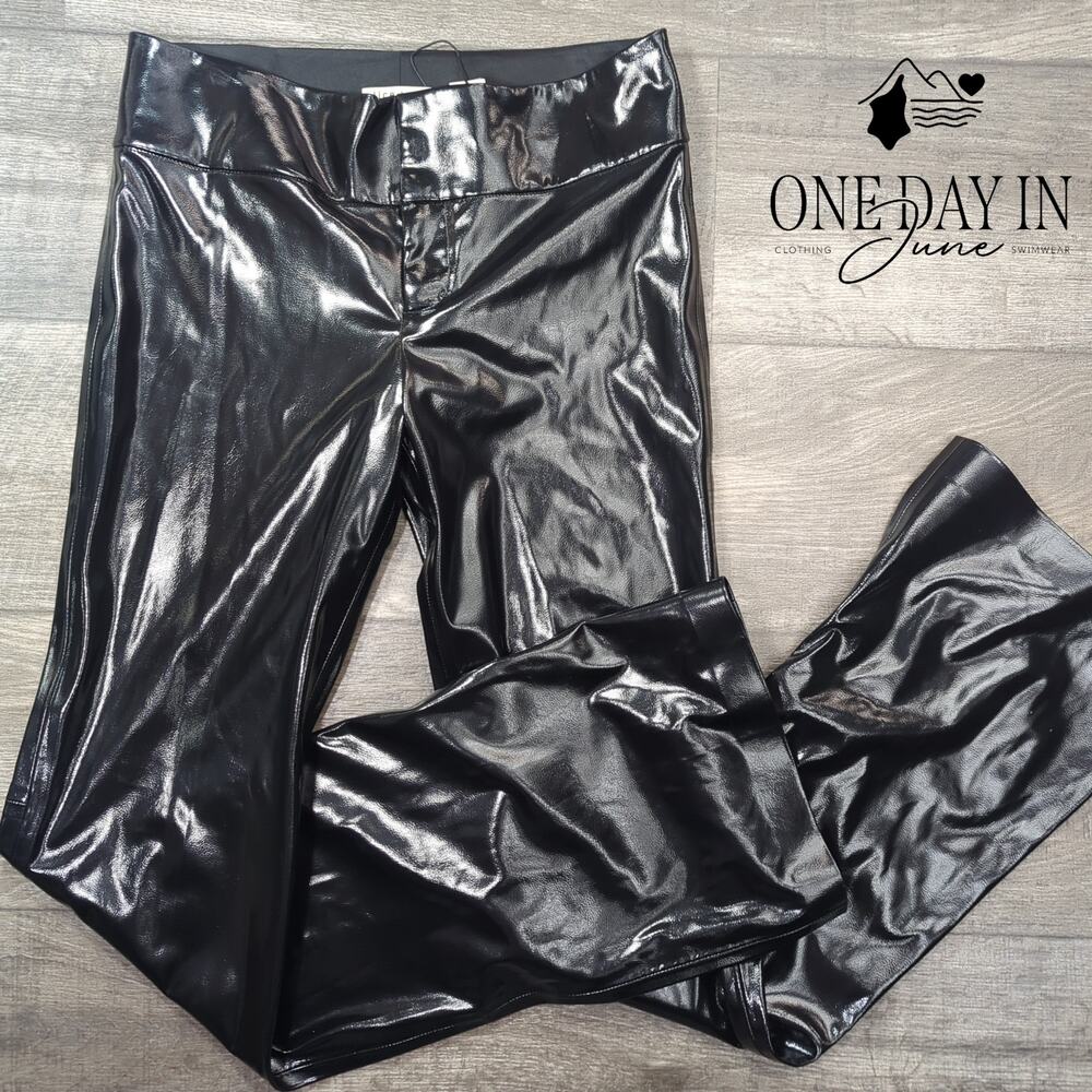 Alice + Olivia Faux Leather Boot Cut Pants Size 8
